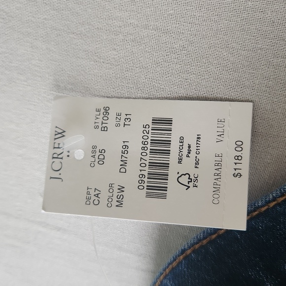 New Women's J.Crew Mid-Rise Flare Crop Jeans sz 31T stretch denim 31 tall NWT - Picture 6 of 6